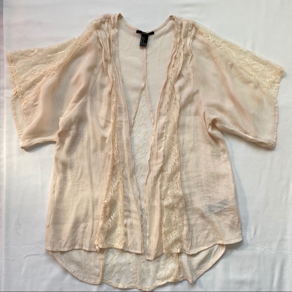 🩷Forever 21 Cream Light Lace Cardigan - Picture 2 of 6